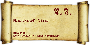 Mauskopf Nina névjegykártya